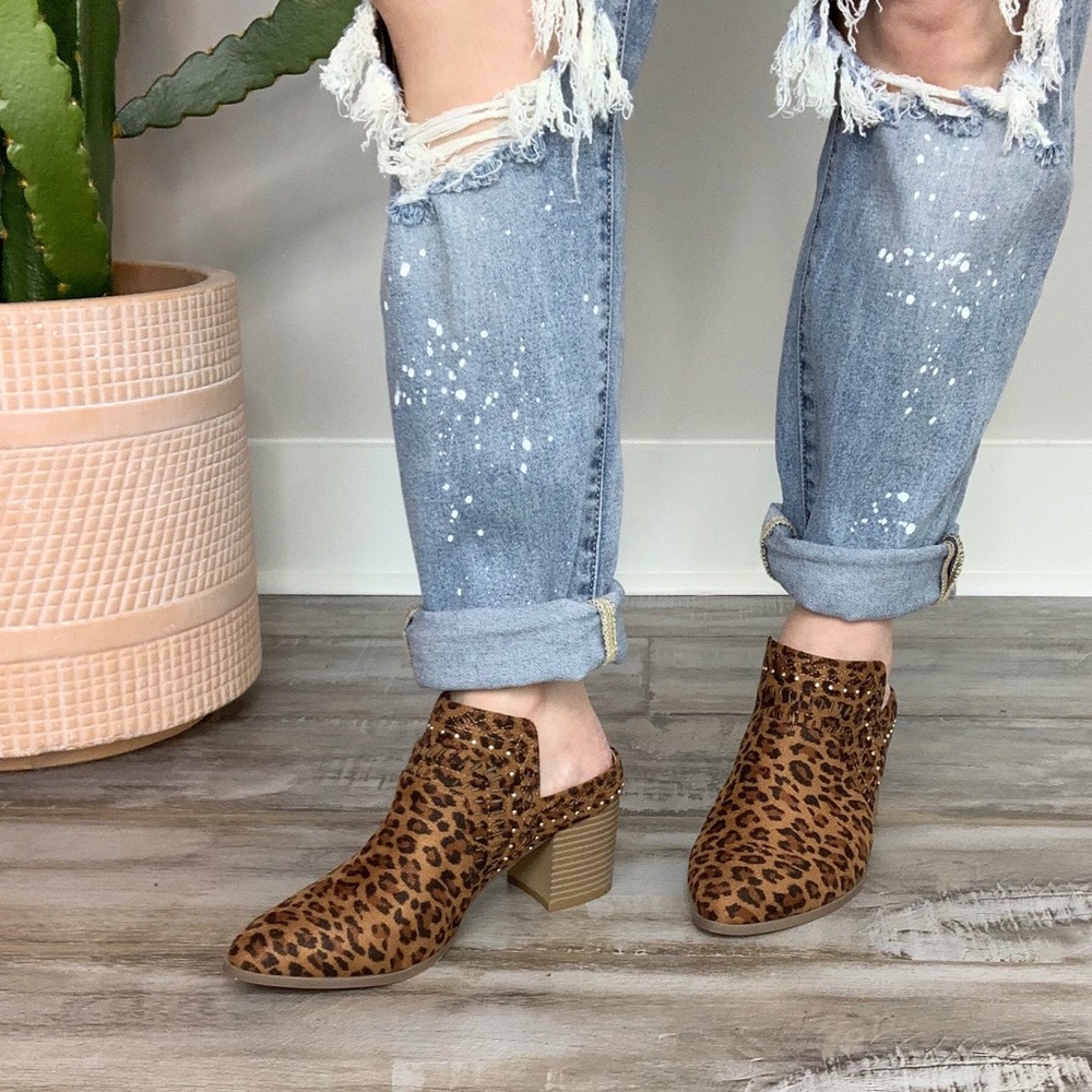 Truth Hurts Mule Booties Leopard Vegan 6 7 8 9 10 - Picture 7 of 8